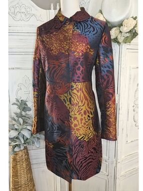 Anne Klein Jewel Tones Jacquard Topper Blazer Jacket